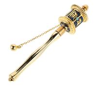 FUTUREORYY Tibetan Prayer Wheel Handheld Alloy Cylinder with Dual Bearings Painted Six-syllable for Spiritual Blessings Smooth Rotation Mini Prayer Wheel Decor for Meditation and Outdoor Use