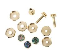 FUTUREORYY Trumpet Piston Button Buckles with Abalone Snap Button, Upper and Lower Covers for Music-Making Accessories in Gold Finish