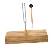 FUTUREORYY Tuning Fork with Wood Base and Metal Hammer for Physical Acoustic Experiments Durable Teaching Tool for Sound Vibration and Resonance Demonstrations