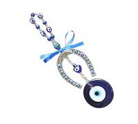 FUTUREORYY Turkish Blue Evil Eye Hanging Pendant with Horseshoe Design Muslim Style Wall Decor for Protection and Luck Home and Car Blue Eyes Charm