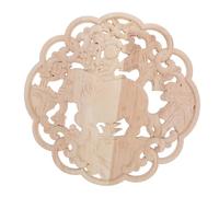 FUTUREORYY Unpainted Round Elephant Wood Carved Onlay Rustic European Style Decorative Appliques for Cabinet Frames Fireplace Mantels Mirror and Furniture Symbolic Christmas Wood Decorations