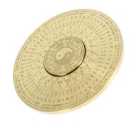 FUTUREORYY Vintage Chinese Brass Compass Adornment Retro Double-sided Eight Diagrams Craft Decorative Desktop Ornament for Hiking Camping Outdoor Use and Home Office Display