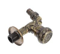 FUTUREORYY Vintage Dragon Design Wall Mounted Water Tap Antique Brass Single Hole Faucet with Freezeresistant Function for Garden Kitchen Sink Bathroom Basin Outdoor Use
