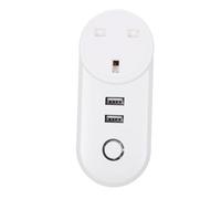 FUTUREORYY Wifi Dual USB Uk Plug Remote Control Wireless Outlet for Home Stable Performance Mobile Phone Control Convenient Power Management Practical Design for Accessibility