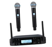 FUTUREORYY Wireless Microphone System Glxd4 Dual Uhf Cordless Vocal Microphones Beta58a, Uk Power Adapter, Suitable for Stage and Outdoor Use