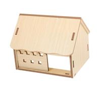 FUTUREORYY Wood Hamster Hideout Cage with Bite-resistant Design DIY Paintable Small Pet House for Hamsters Guinea Pigs Chinchillas Comfortable Private Nest for Rest and Play Wear-resistant