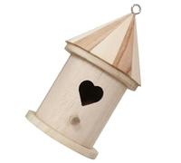 FUTUREORYY Wooden Bird House Feeder with Stable Base Weather-resistant Nesting Box for Parrots Parakeets Cockatiels Lovebirds Outdoor Garden Balcony Birdhouse DIY Craft
