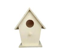FUTUREORYY Wooden Bird Nest Box for Outdoors with Roof DIY Breeding Swallows Nest Hanging Natural Wood Color Birdhouse for Garden Wildlife and Educational Woodcraft Project