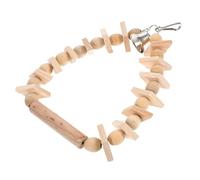 FUTUREORYY Wooden Bird Swing for Parrots Durable and Bite Resistant Parrot Swing Fun Decor for Caged Birds for African Greys and Cockatiels