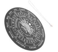 FUTUREORYY Wooden Divination Board Set with Black Large Carving Plate and Pink Gemstone Pendant, Pendulum Board for Witchcraft Altar Supplies and Crystal Divination Decor