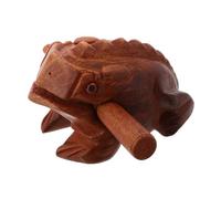 FUTUREORYY Wooden Frog Guiro Percussion Instrument with Stick Smooth Finish Shelf Decor Musical for All Ages Easy to Play Frog Sound Maker Accessory