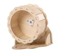 FUTUREORYY Wooden Hamster Silent Exercise Wheel Sunflower Design with Cloud Stand Smooth Edges Safe Running for Small Pets Like Hamsters Mice and Hedgehogs