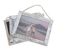 FUTUREORYY Wooden Wall Hanging Picture Frame Collage Triple Photo Frames with Rope for Family Memories Rustic Farmhouse Style Home Decor Clear Glass Display Easy Installation