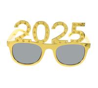 FUTUREORYY Year Party Eyewear Gold Plated Square Frame with Rhinestones Lightweight Photo Prop for Festival Graduation and Year End Celebrations