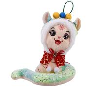 FUTUREORYY Year Snake Plush Mascot Soft Stuffed Animal with Cute Lion Dance Doll for Chinese Year Spring Festival Decoration Home Office Car Ornament