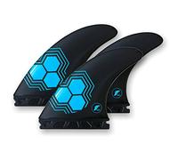 Futures AM1 Alpha Tri Triathlon Medium Surfboard Fins - Carbon Blue - Template Category | Rake (drawn-out, control