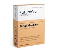FutureYou Black Garlic+ Aged Garlic Extract Capsules, 28 Day Supply | Odourless aged black garlic extract with concentrated S-allylcysteine and polyphenols, in one easy daily vegan capsule.