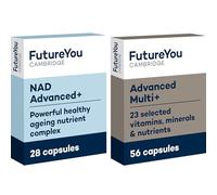 FutureYou Cambridge NAD+ Advanced and Advanced Multi+ - Supports Cellular Energy, Healthy Ageing, Focus and Wellbeing, Contains Vitamins, Minerals, Probiotics and Antioxidants - Vegan, 28 Day Supply