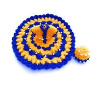 Futurez Key Laddu Gopal Woollen Poshak with Cap Beautiful Blue & Yellow Winter Dress Soft Wool Poshak of Lord Krishna Ladoo Gopal/ 3 Size (6 Inch Diameter)