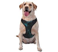 Futuristic Alloy Glowing Energy Veins Cracked No Pull Dog Harness Adjustable Reflective Oxford Easy Control Medium Large Dog Harness
