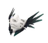 Futuristic Android Half-Face Mask, Mechanical Gradient Wing Design with Green Light Goggles Effect for Halloween, Cosplay & Parties