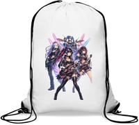 Futuristic Anime Rock Band Gym Sack Casual Drawstring Bag White