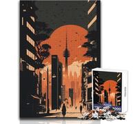 Futuristic Asian City 1000 Piece Jigsaws for Teenagers Logical Thinking Development Game Great Gift for Meaningful Moments Size 38x52cm