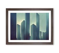 Futuristic Buildings Architecture Vol.3 Framed Print | A2 Walnut Framed Wall Art | Ready to Hang | Modern Cityscape Picture | Living Room Bedroom Lounge Office