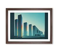 Futuristic Buildings Architecture Vol.4 H1022 Framed Print for Living Room Bedroom Home Office Décor, Wall Art Picture Ready to Hang, Walnut A2 Frame (64 x 46 cm)