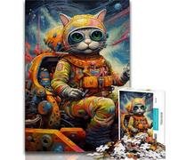 Futuristic Cat 1000 Piece Jigsaw Puzzles for Teenagers Gifts,Help The Brain Exercise Addictive Toys to Cultivate Patience Suitable for Couples (50x75cm)
