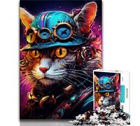 Futuristic Cat Jigsaw Puzzles for Teenagers 1000 Jigsaws,Challenging To Complete But Fun And Humorous Birthday Present,Gifts,Wall Art (50x75cm)