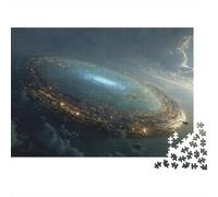Futuristic City Ring 1000 Piece Jigsaw Puzzles Andromeda Galaxy Space Adults Aged 12 And Above Educational Game Home Decoration Difficult Challenging Male And Female Birthday 70x50cm/1000pcs Gifts
