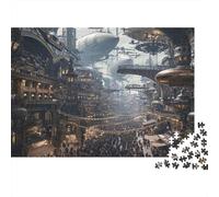 Futuristic Cityscape 1000 Piece Jigsaw Puzzle Adult Paper Puzzle Game Sci Fi Architecture Family Relaxation Gift 52x38cm/1000pcs