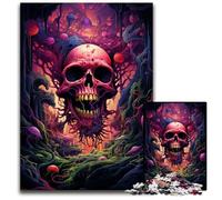 Futuristic Colorful Psychedelic Skull 1000Piece Jigsaw Puzzle Wooden Jigsaw Puzzles for Adults for Teenager & Families, Perfect DIY Decor & BrainTeasing Challenge 1000 PCS(75x50cm)