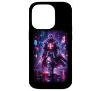 Futuristic Cyberpunk Templar Knight In Vibrant City Case for iPhone 14 Pro