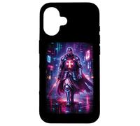 Futuristic Cyberpunk Templar Knight In Vibrant City Case for iPhone 16