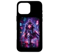 Futuristic Cyberpunk Templar Knight In Vibrant City Case for iPhone 16 Pro Max