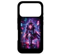 Futuristic Cyberpunk Templar Knight In Vibrant City Case for iPhone 17 Pro