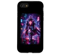 Futuristic Cyberpunk Templar Knight In Vibrant City Case for iPhone SE (2020) / 7/8