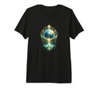 Futuristic Earth with Sacred Geometry and Celestial Energy Premium T-Shirt