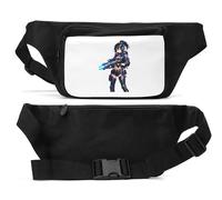 Futuristic Female Warrior with Weapon Unisex Waist Bag Black