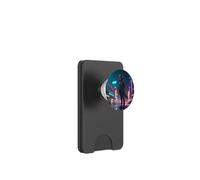 Futuristic Fox Roams Tokyo Night Scene PopSockets PopWallet for MagSafe