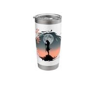 Futuristic Ghost Samurai in Japanese Retro Cyberpunk Warrior Stainless Steel Insulated Tumbler