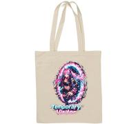Futuristic Girl Emerging From Portal Natural Cotton Tote Bag White