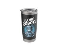Futuristic I Love Robots Circuit Code Stainless Steel Insulated Tumbler