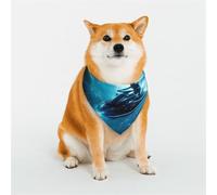 Futuristic Jet Ski Adventure Print Dog Bandana Scarf,Adjustable Triangle Pet Bandana for Dogs and Cats -Large