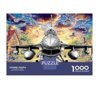 Futuristic Jets Over Fantasy Village 1000 Piece Jigsaw Puzzles Cartoon Jet Sky Adults Aged 12 And Above Educational Games Home Decoration Challenge High Difficulty Male And Female Birthday 70x50cm