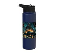 Futuristic Neo Deco Skyscraper Architecture Art Stainless Steel Insulated Water Bottle