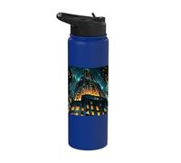 Futuristic Neo Deco Skyscraper Architecture Art Stainless Steel Insulated Water Bottle