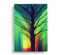 Futuristic Oak Tree Canvas Print | Gallery Wrapped 30mm Frame Wall Art | 30x20 inches | Ready to Hang | Modern Landscape Picture | Living Room Bedroom Lounge Office